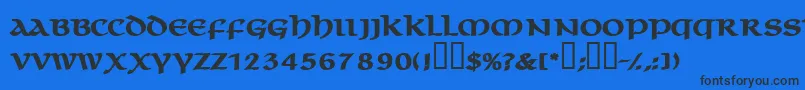 MacedoncapssskBold Font – Black Fonts on Blue Background