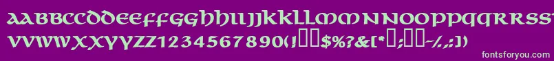 MacedoncapssskBold Font – Green Fonts on Purple Background