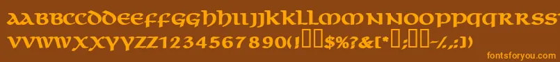 Шрифт MacedoncapssskBold – оранжевые шрифты на коричневом фоне