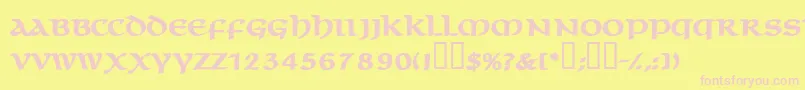 MacedoncapssskBold Font – Pink Fonts on Yellow Background