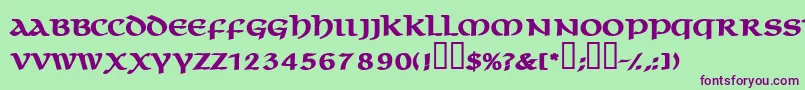 MacedoncapssskBold Font – Purple Fonts on Green Background