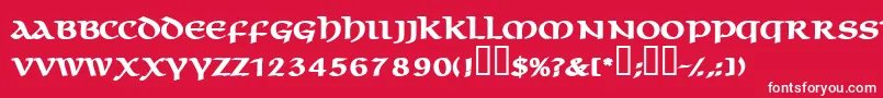 フォントMacedoncapssskBold – 赤い背景に白い文字