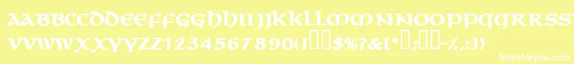 MacedoncapssskBold Font – White Fonts on Yellow Background