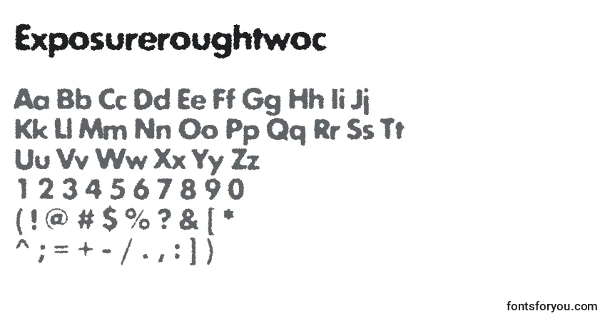 Schriftart Exposureroughtwoc – Alphabet, Zahlen, spezielle Symbole
