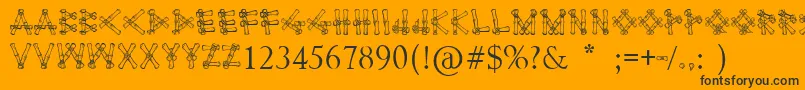 Bamboodesaipan Font – Black Fonts on Orange Background