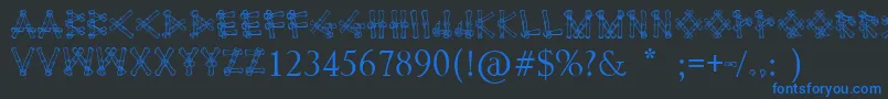 Bamboodesaipan Font – Blue Fonts on Black Background