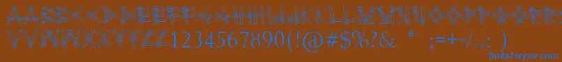 Bamboodesaipan Font – Blue Fonts on Brown Background