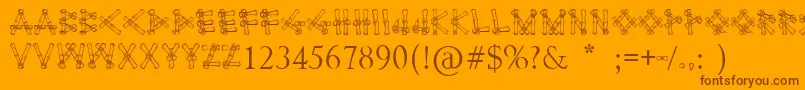 Bamboodesaipan Font – Brown Fonts on Orange Background