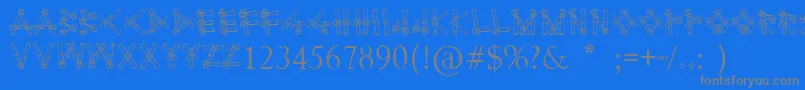 Bamboodesaipan Font – Gray Fonts on Blue Background