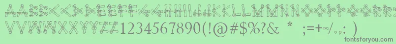 Bamboodesaipan Font – Gray Fonts on Green Background