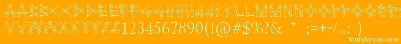 Bamboodesaipan Font – Green Fonts on Orange Background