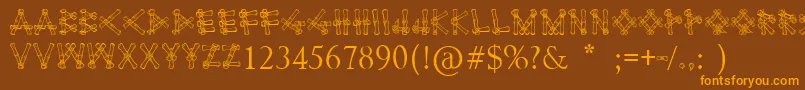 Bamboodesaipan Font – Orange Fonts on Brown Background