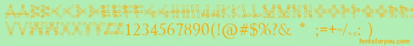 Bamboodesaipan Font – Orange Fonts on Green Background