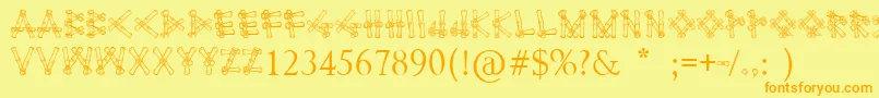 Bamboodesaipan Font – Orange Fonts on Yellow Background
