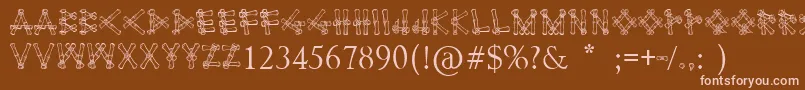 Bamboodesaipan Font – Pink Fonts on Brown Background