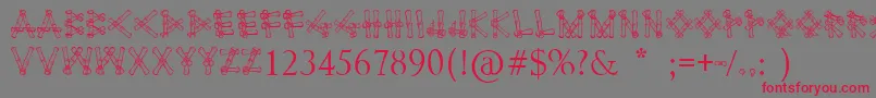 フォントBamboodesaipan – 赤い文字の灰色の背景
