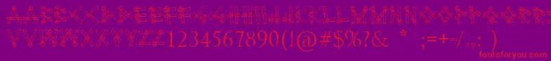 Bamboodesaipan Font – Red Fonts on Purple Background