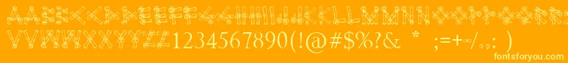 Bamboodesaipan Font – Yellow Fonts on Orange Background