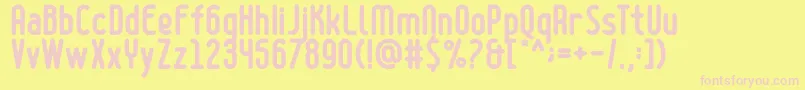 Boldyear Font – Pink Fonts on Yellow Background