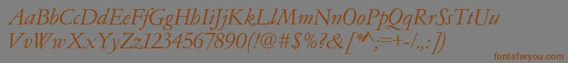 Garamondno4cyrtcyligItalic Font – Brown Fonts on Gray Background