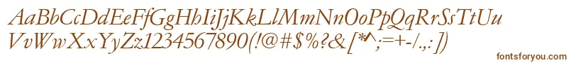 Garamondno4cyrtcyligItalic Font – Brown Fonts on White Background