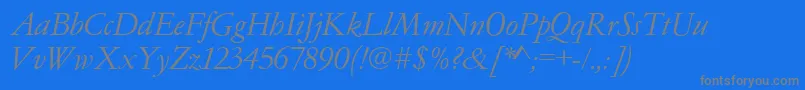 Garamondno4cyrtcyligItalic Font – Gray Fonts on Blue Background