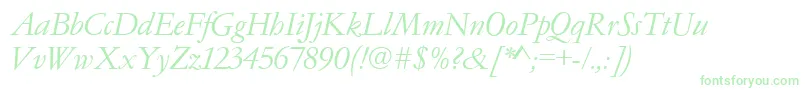 Garamondno4cyrtcyligItalic Font – Green Fonts on White Background