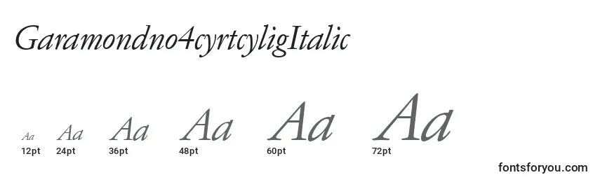 Größen der Schriftart Garamondno4cyrtcyligItalic
