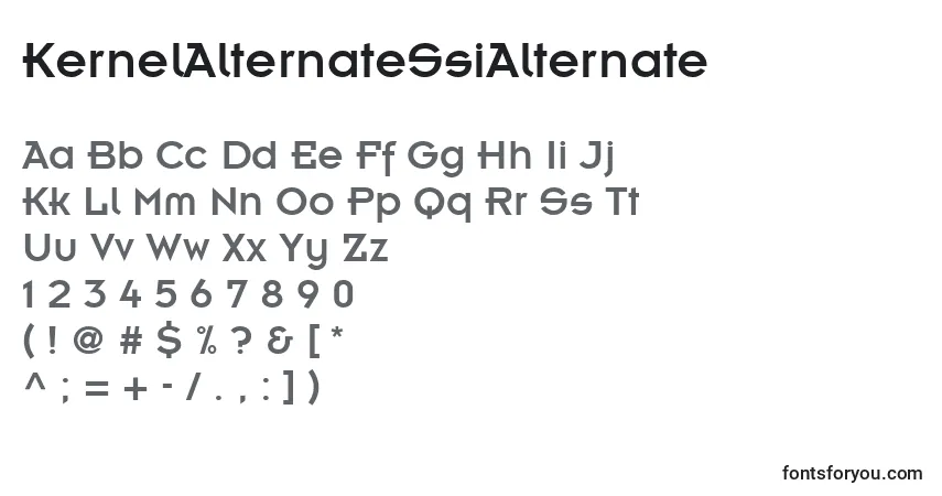 KernelAlternateSsiAlternate-fontti – aakkoset, numerot, erikoismerkit