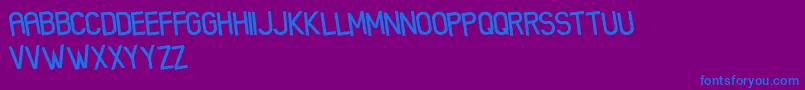 フォントXenikFreePromo – 紫色の背景に青い文字