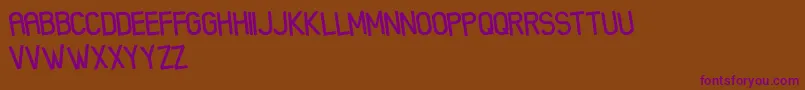 XenikFreePromo Font – Purple Fonts on Brown Background