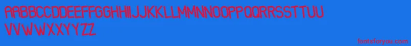 Weitere Informationen zur XenikFreePromo-Schriftart XenikFreePromo-Schriftart – Rote Schriften auf blauem Hintergrund