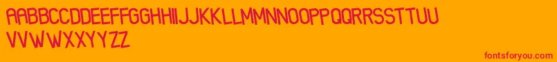 XenikFreePromo Font – Red Fonts on Orange Background