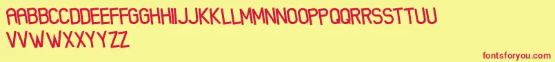 XenikFreePromo Font – Red Fonts on Yellow Background