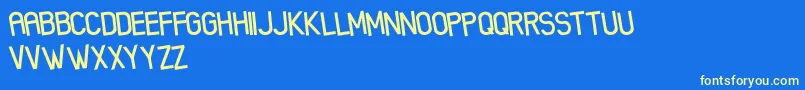 XenikFreePromo Font – Yellow Fonts on Blue Background