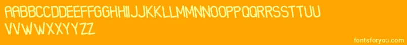 XenikFreePromo Font – Yellow Fonts on Orange Background
