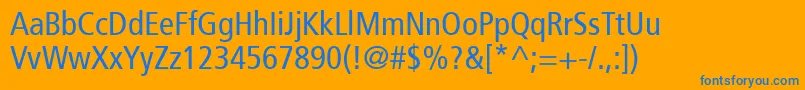 Шрифт Frutiger57Condensed – синие шрифты на оранжевом фоне