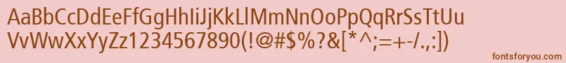 フォントFrutiger57Condensed – ピンクの背景に茶色のフォント