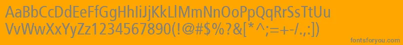 Frutiger57Condensed Font – Gray Fonts on Orange Background
