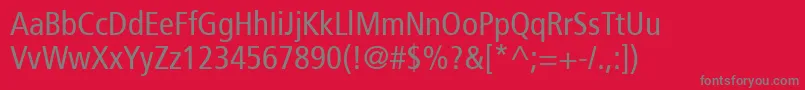Frutiger57Condensed Font – Gray Fonts on Red Background