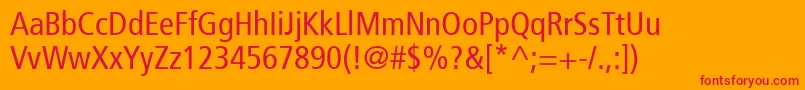 Frutiger57Condensed Font – Red Fonts on Orange Background