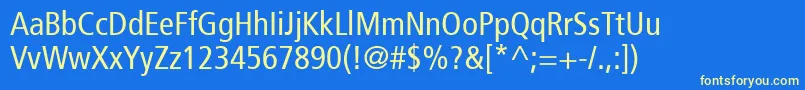 Frutiger57Condensed Font – Yellow Fonts on Blue Background