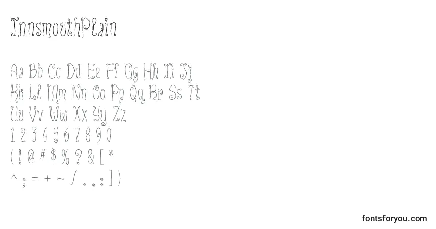 Czcionka InnsmouthPlain – alfabet, cyfry, specjalne znaki