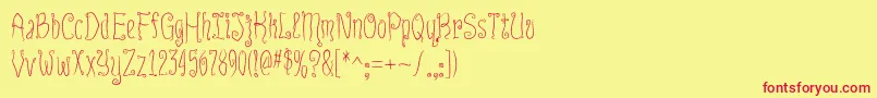フォントInnsmouthPlain – 赤い文字の黄色い背景