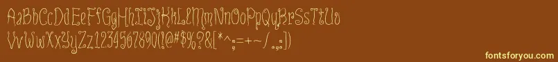 Czcionka InnsmouthPlain – żółte czcionki na brązowym tle