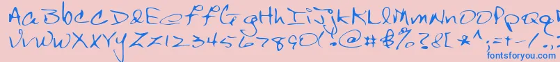 フォントLehn150 – ピンクの背景に青い文字