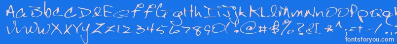 Lehn150 Font – Pink Fonts on Blue Background