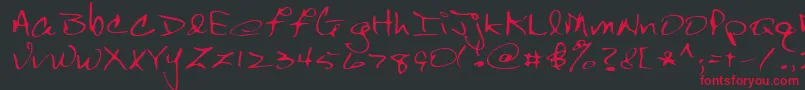 フォントLehn150 – 黒い背景に赤い文字
