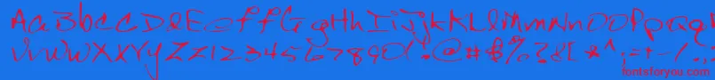 Lehn150-Schriftart – Rote Schriften auf blauem Hintergrund