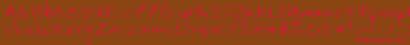 Lehn150 Font – Red Fonts on Brown Background